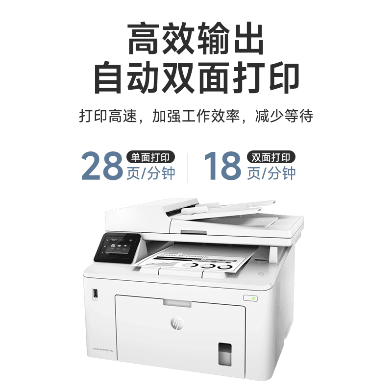 HP惠普M227FDW黑白激光打印机复印一体机办公专用手机无线自动双面打印连续复印扫描传真多功能网络商用2061高清大图