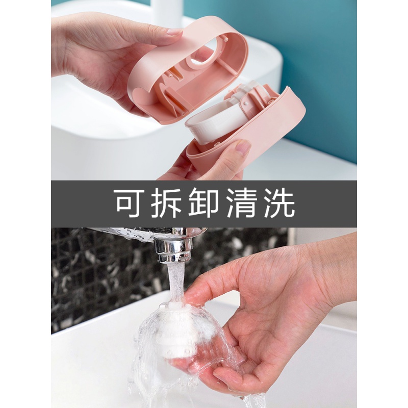 全自动儿童挤牙膏壁挂式牙膏置物架家用免打孔懒人牙膏挤压器 三维工匠 浅蓝款挤牙膏器高清大图