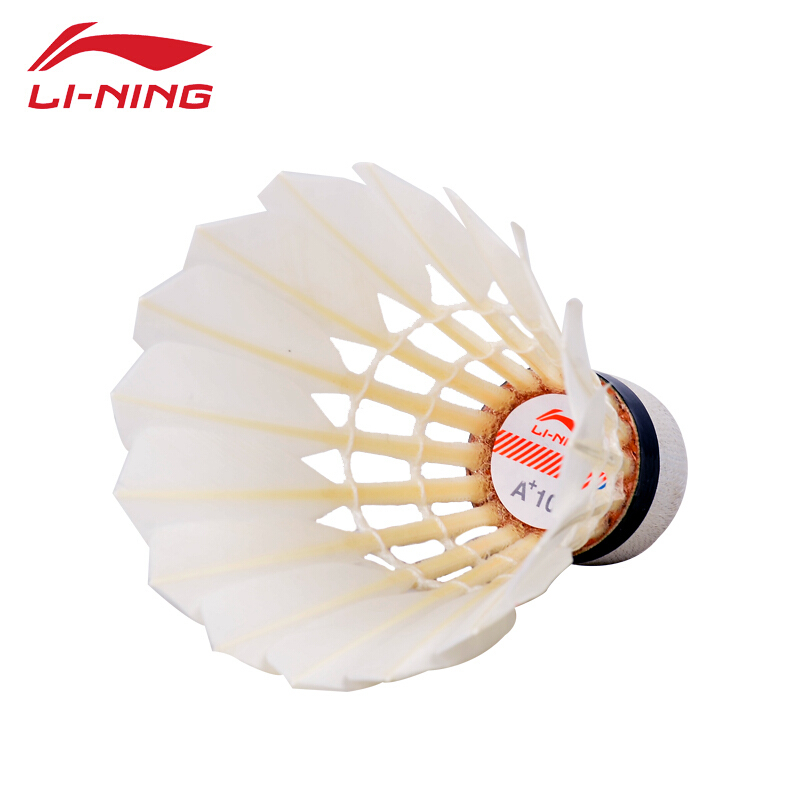 李宁 LI-NING 羽毛球耐打飞行稳定训练比赛用球 A+100[12只装 77速]耐打鹅毛球