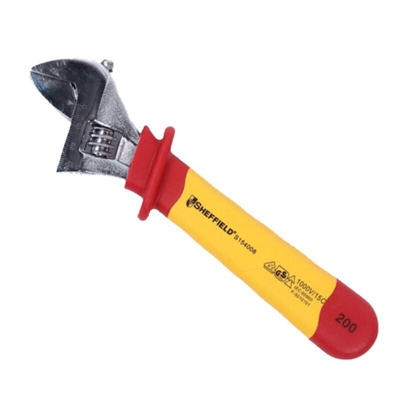 钢盾(SHEFFIELD) S154006 注塑型双色绝缘活动扳手6【家用】