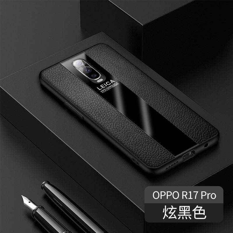[送膜]高铭宣 oppor17手机壳17pro保时捷皮套oppo r15防摔硅胶r15梦 OPPOr17pro[炫黑色]