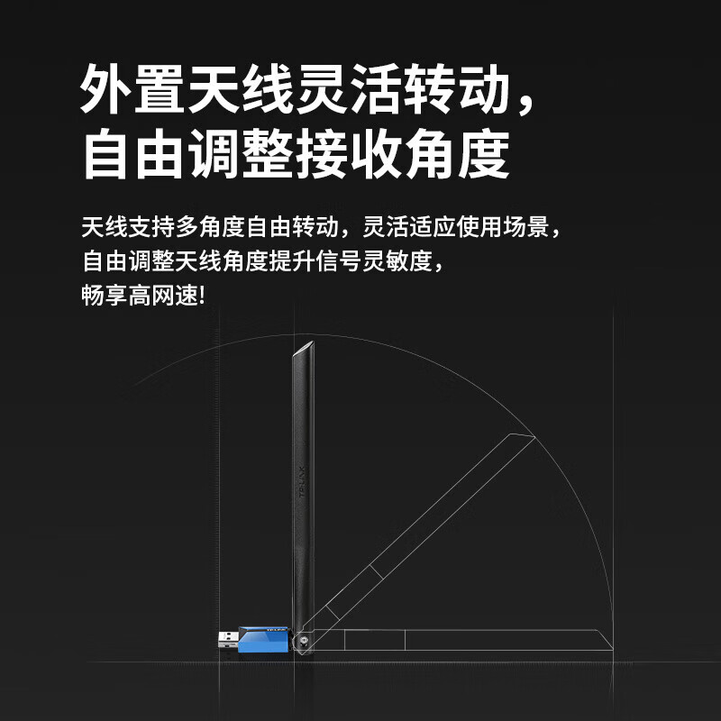 普联(TP-LINK)TL-XDN7000H免驱版网卡双频外置天线USB无线上网卡 随身wifi接收器台式机笔记本通用高清大图