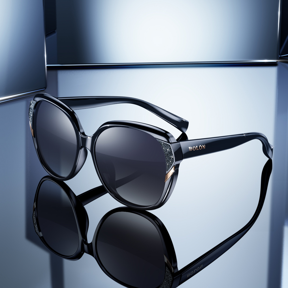 bolon暴龙蝶形偏光太阳镜女款个性潮流时尚圆脸眼镜墨镜bl2511参数