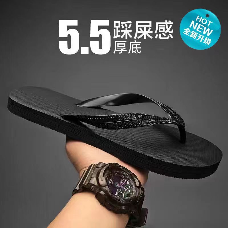 人字拖潮流防滑软底踩屎感超厚外出夹脚休闲舒适人字拖男高清大图