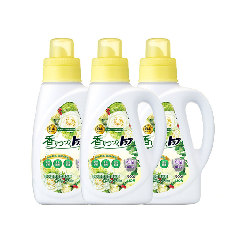 狮王(Lion)持久香氛抑菌洗衣液 香槟玫瑰香型900g*3 洗护二合一