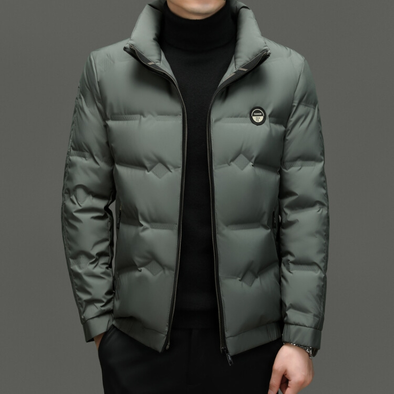 花花公子品牌优惠短款男士羽绒服休闲大码立领男装外套2023冬装