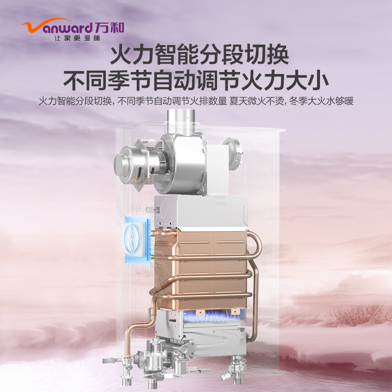 万和[温泉洗]13W10 13升燃气热水器 天然气 水气双调恒温 纯铜三环水箱高清大图
