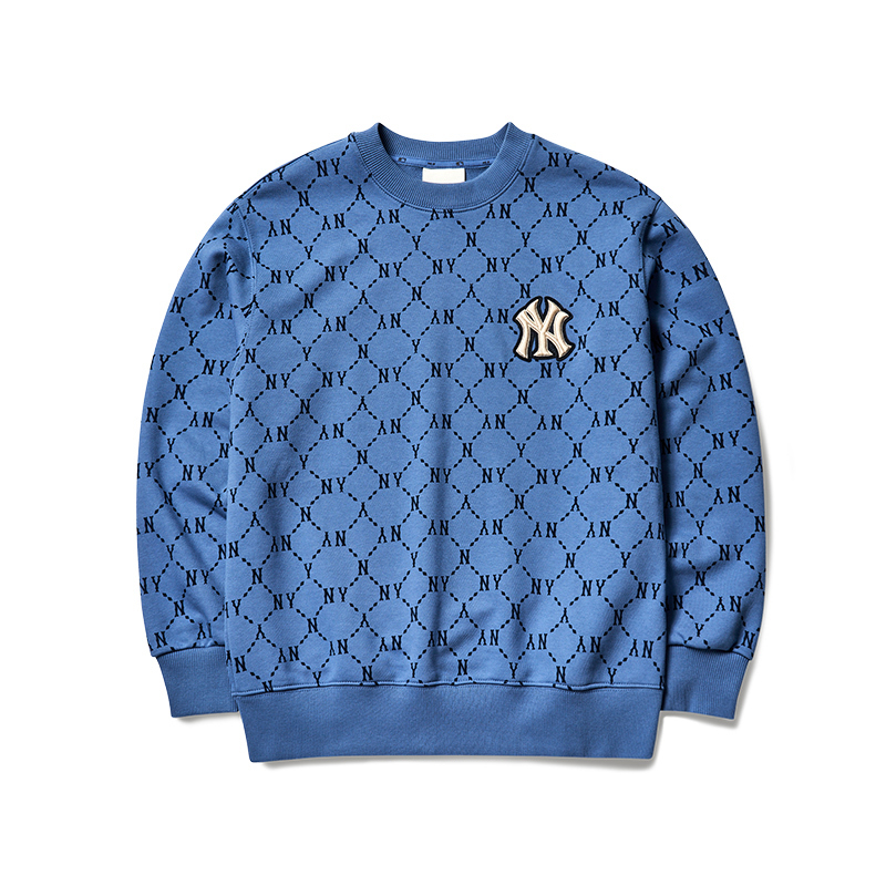 mlb男女运动卫衣复古老花圆领套头宽松休闲情侣春秋新款上衣正品保证