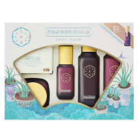 PECHOIN百雀羚三生花护肤套装青春紧弹焕肤滢润礼盒4件套 水100ml+乳100ml+精华30ml+霜50g保湿补水