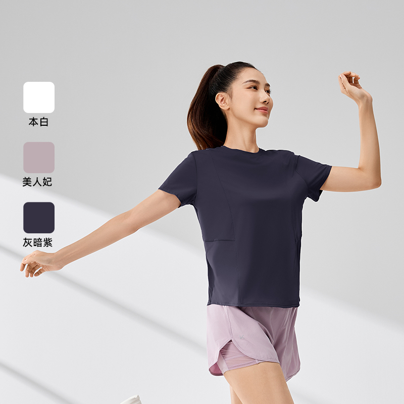 361°运动T恤女士夏季透气新款冰感宽松上衣健身速干衣圆领短袖高清大图