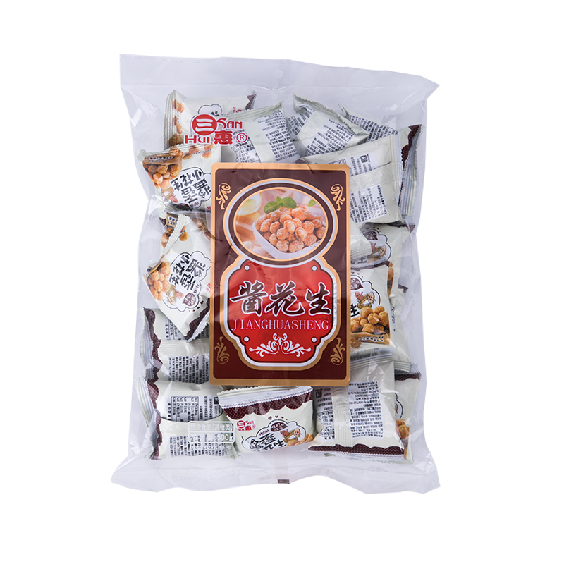 三惠500g酱香花生坚果炒货花生米小吃休闲零食品美食大礼包