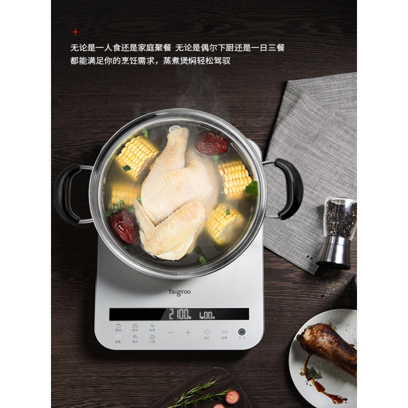 加厚304不锈钢汤锅具 家用辅食煮奶锅燃气电磁炉专用双耳汤煲 不锈钢色(24cm三层复合底)