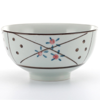 靓佳 碗 高温釉下彩碗 4.5英寸 4个装(4色混)3.5-5英寸 汤碗 饭碗 日式碗 陶瓷碗 碗 高脚碗 防烫 加厚碗