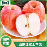[苏鲜生]山东红富士苹果 净重8.5斤 单果75-80mm 新鲜水果 脆甜爽口