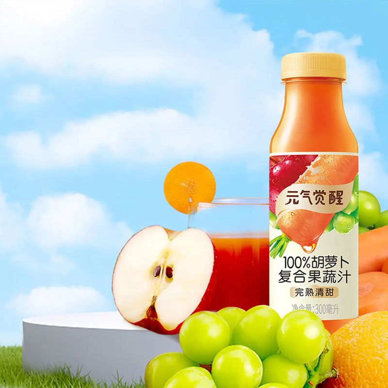 统一 元气觉醒100%胡萝卜汁 300ml*12瓶 箱高清大图