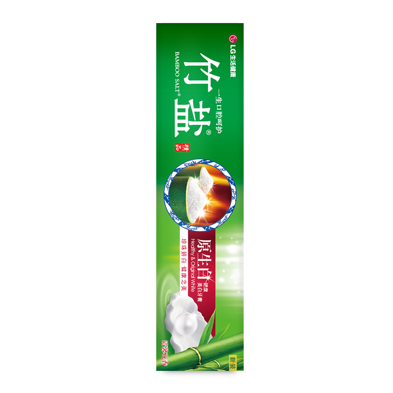 LG竹盐原生白健康美白牙膏145g*3支 珍珠精华 口气清新