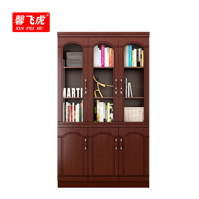 馨飞虎木质文件柜书柜三门/台高清大图
