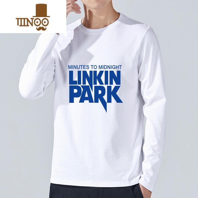 YANXU2023秋季韩版男装长袖圆领宽松t恤打底衫男士白色秋衣上衣服高清大图