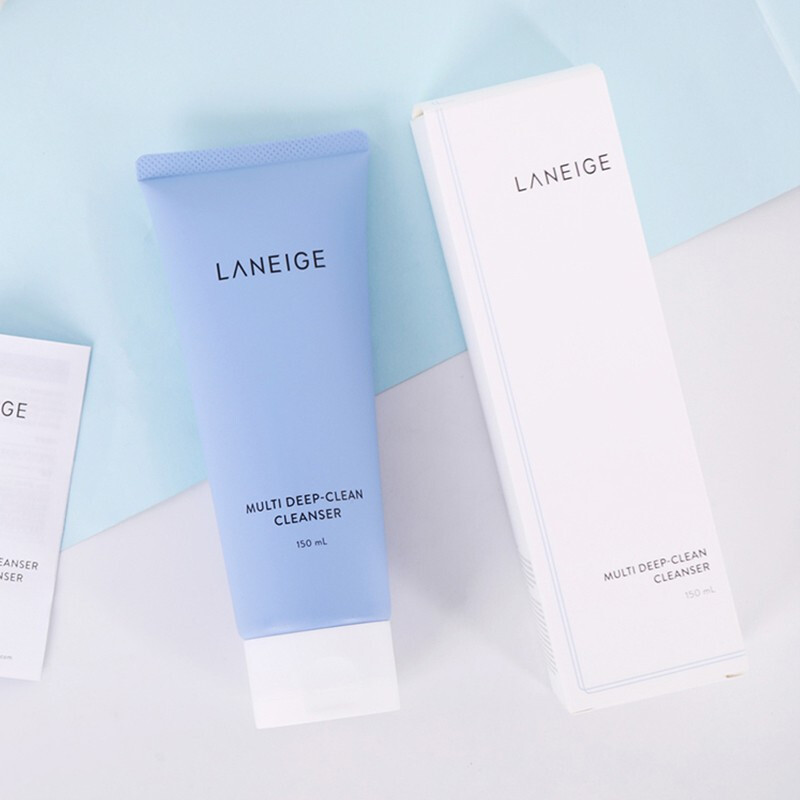 韩国兰芝(LANEIGE)洁面洗面奶女 多效洁颜去角质卸妆洁颜膏 深层清洁 四效合一蓝色洗面奶150ml高清大图