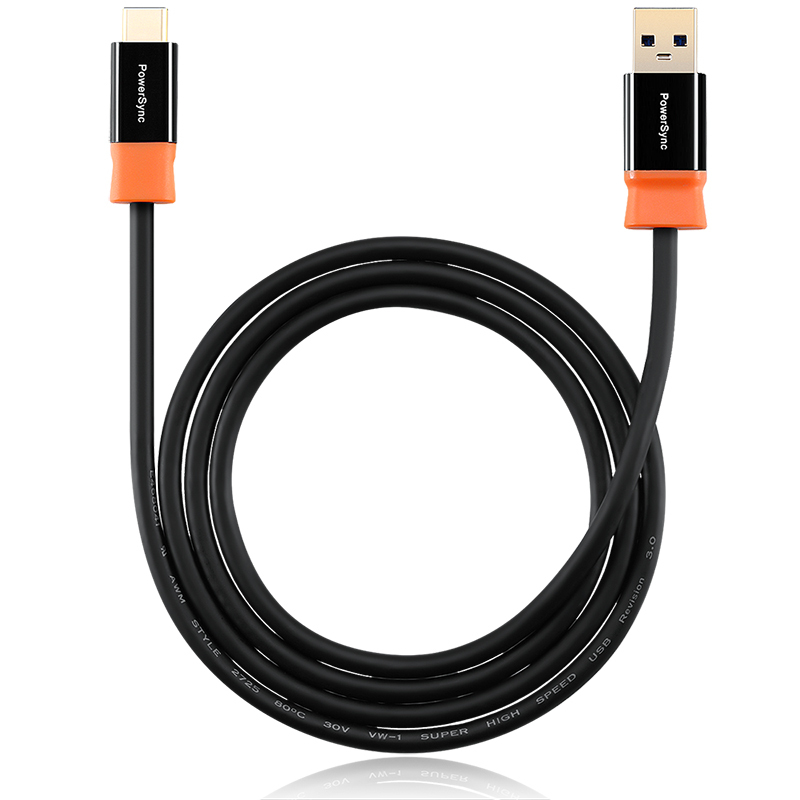 包尔星克 CUBCKCR0010A USB3.0 TYPE-C充电传输两用数据线 尊爵版1米 黑橙色 1根/盒