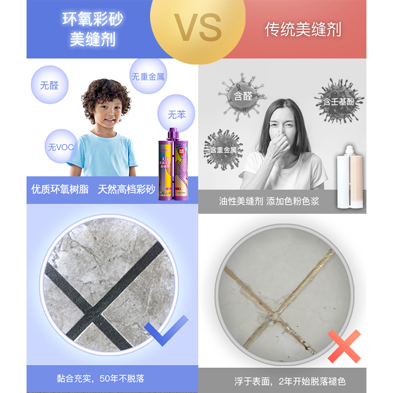 东鹏[DONG PENG]环氧彩砂美缝剂瓷砖地砖专用工具十大品牌排名家用防水填缝哑光美缝剂防水防霉勾缝剂批发