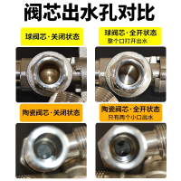 全铜大加厚加长全通径球芯4分6分冷热通用壁挂炉热水器三角阀 4×6分红标 送装饰盖
