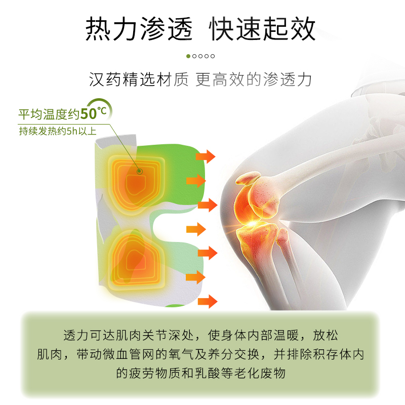 汉敷宝 膝盖热敷贴关节暖膝贴蒸汽艾草护膝发热神器膝盖暖宝宝热灸贴 6片/盒*4
