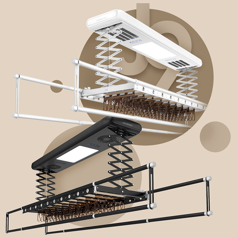 盼盼电动晾衣架全自动智能升降晾衣架增容晾晒多功能家用晒衣杆j9