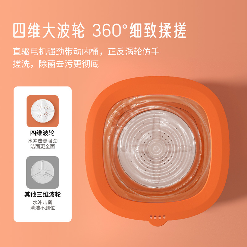 艾斯凯紫外线杀菌款折叠洗衣机迷你洗脱一体全自动小型超声波清洗机洗内衣裤袜子神器ACK-X21