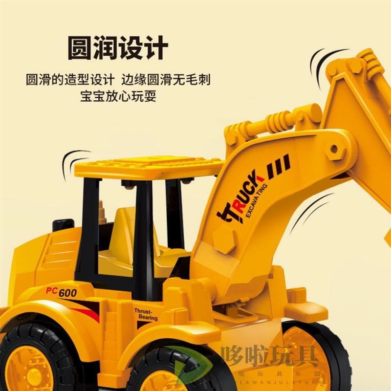 耐摔玩具惯性车回力工程车套装挖掘机推土机挖挖机沙滩小汽车玩具|L-20绿[1只随机][不指定]图片