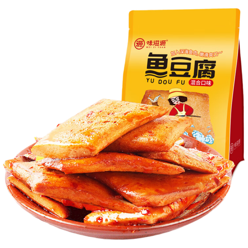 味滋源 鱼豆腐零食豆干小吃休闲食品香辣豆腐干充饥夜宵 512g 袋高清大图