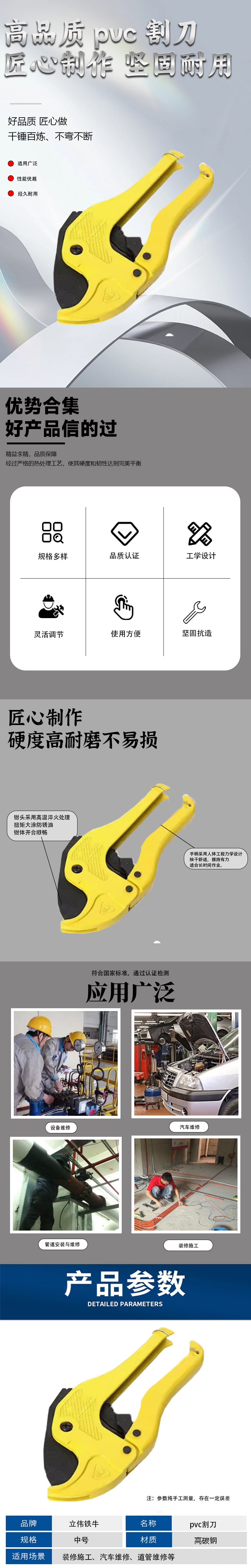 立伟铁牛pvc割刀中号/把高清大图