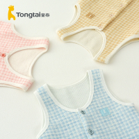童泰(TONGTAI)秋冬款婴儿加厚衣服3-12月婴儿男女宝宝上衣背带裤开裆保暖套装小童宝宝内衣儿童内衣
