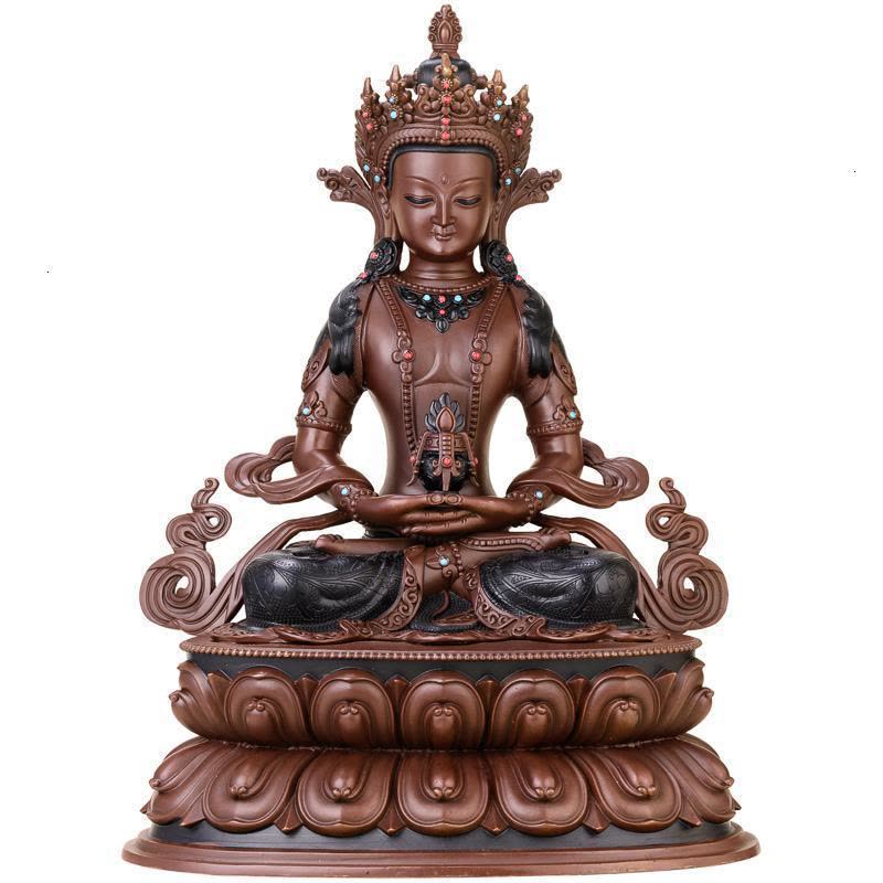 家柏饰(CORATED)长寿佛佛像 铜藏传密宗无量寿佛长寿三尊尼泊尔供奉摆件图片