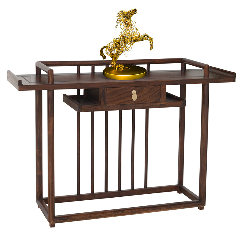 新中式木玄关桌老榆木靠墙长条案几闪电客现代简约入户禅意供桌玄关台