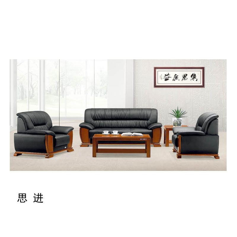 思进 三人位二层黑真皮沙发 3S:2020W*810D*880H SJ5005H（单位：张）