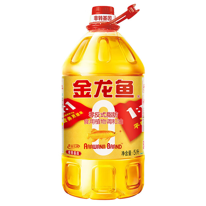 金龙鱼 食用油 非转基因黄金比例食用调和油5L(新老包装随机发货)