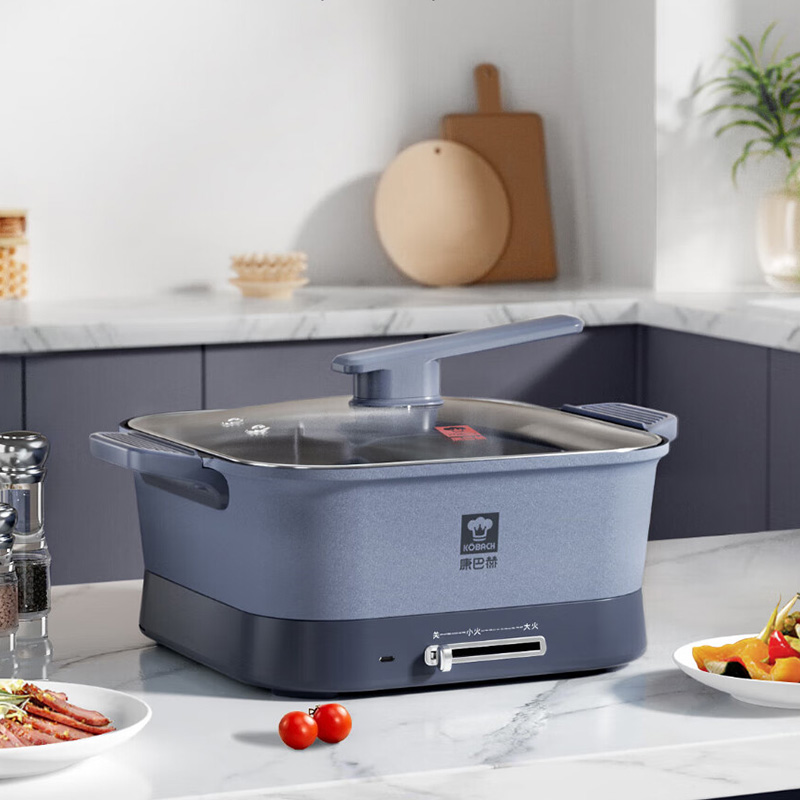 康巴赫电火锅6L升温迅速持久耐用均衡导热鸳鸯款KHM-601高清大图
