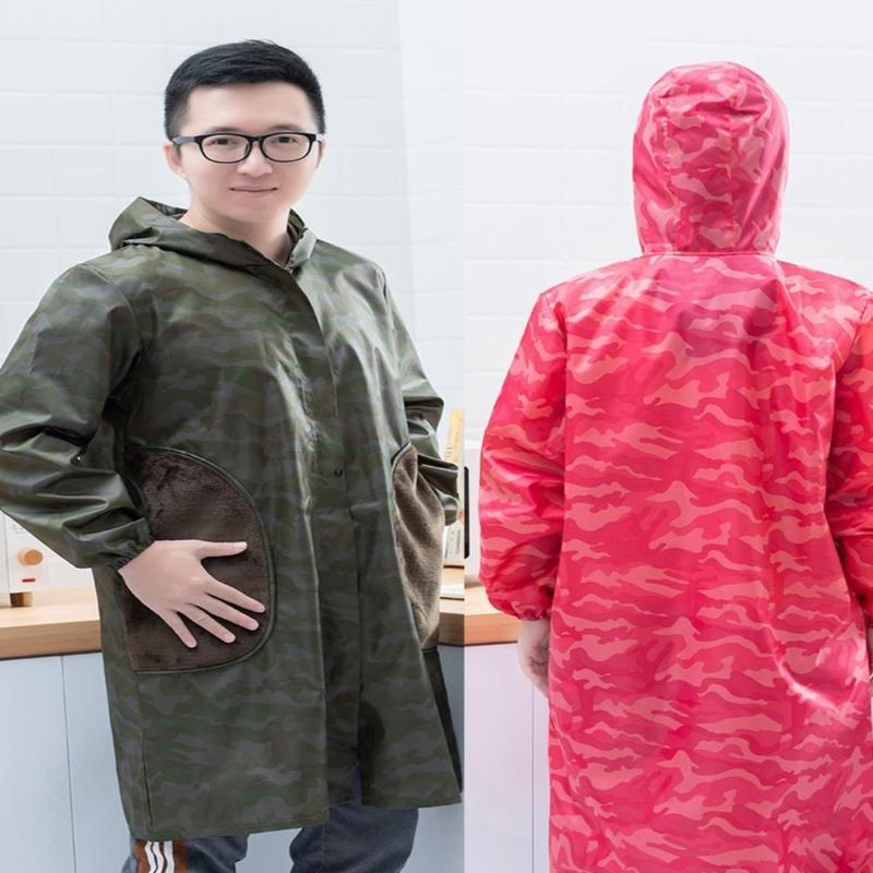 围裙长袖拉链外套反穿衣厨房防水防油家用大人男女工作防护服罩衣