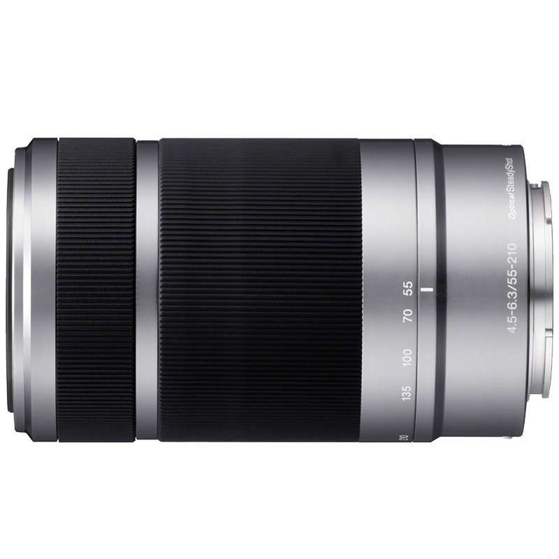 索尼(SONY)E 55-210mm F4.5-6.3 OSS APS-C画幅远摄变焦镜头 银色 (SEL55210/S)