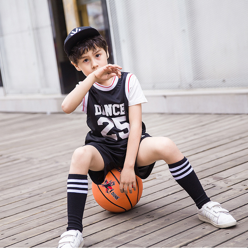 儿童大童装男童无袖袖夏装篮球服运动服胖小孩学生宽松背心短裤套
