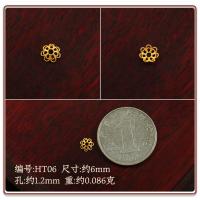 约6mm/颗(编号:HT06) 6/7mm18K金花托隔片老金古法金配饰手工DIY手链手串隔珠饰品配件