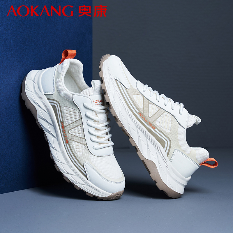 奥康男鞋2024新款夏季网面鞋百搭透气运动鞋厚底老爹鞋男士休闲单鞋