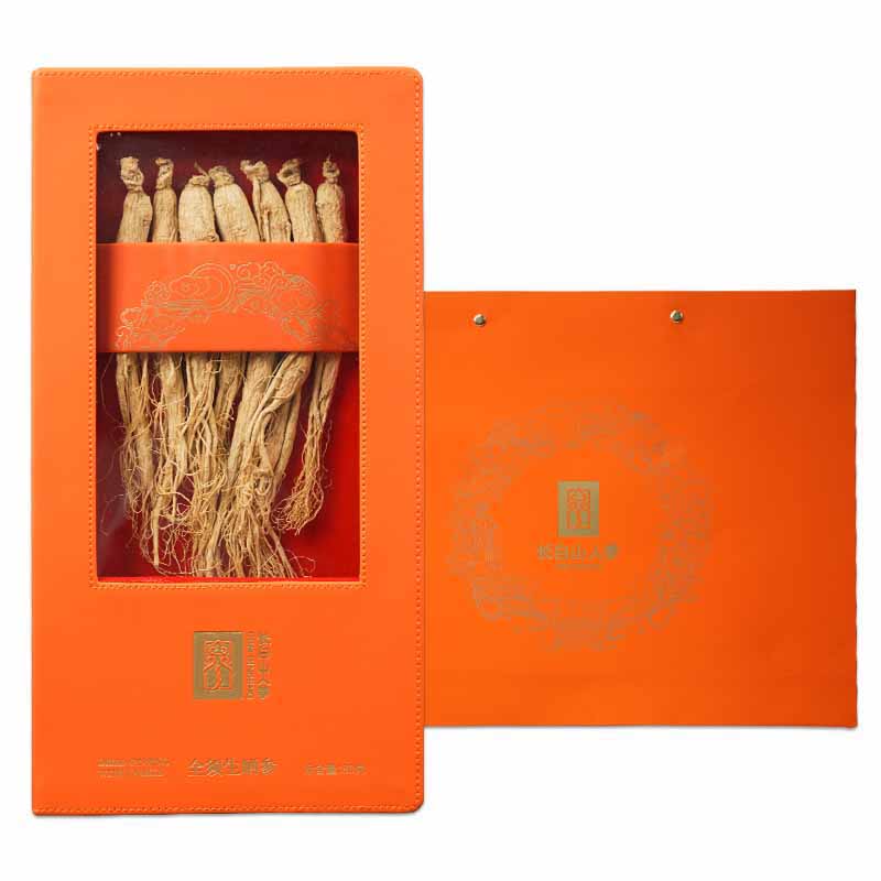 长白山人参全须生晒参人工种植40-45全须生晒参礼盒80g*1盒高清大图