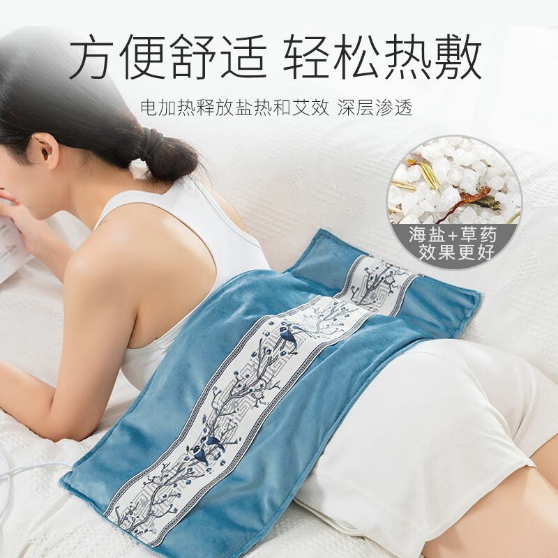 艾修堂海盐热敷包盐袋粗盐艾灸护腰电加热艾草中草药配方全身可用 海盐包-绒布款