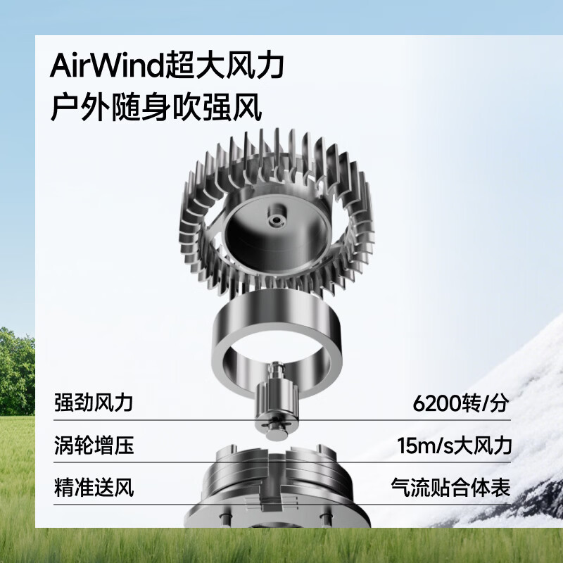蕉下(beneunder)便携挂脖风扇EE001超轻降温便携式多功能充电小型挂脖 奇点绿高清大图