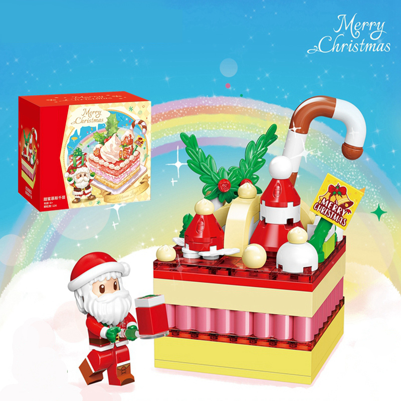 圣诞节装饰挂件大号卡通圣诞袜老人雪人立体袜子糖果礼物袋3750 甜蜜慕斯千层积木