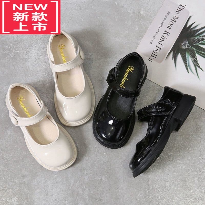 可莉允儿童小黑皮鞋女童新款英伦风韩版中大童公主鞋软底百搭时尚舒适鞋运动休闲鞋图片