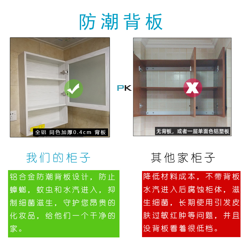 定制防水铝合金吊柜单墙壁柜壁挂柜玻璃展示柜挂墙浴室收纳柜高清大图