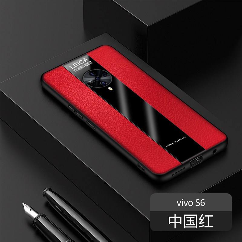 高铭宣 vivos5/s6手机壳保时捷指环支架商务风男士vivo S5硅胶防摔保护套个性创意软边 vivos6【中国红】